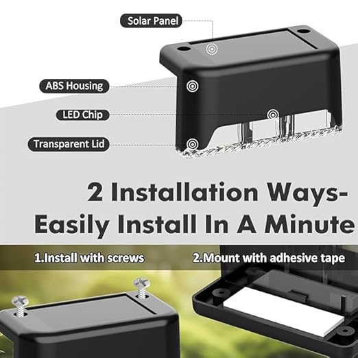 Illuminate Your Outdoors with Solar Step Outdoor LED Lights – Pack of 4 (Warm Light)
