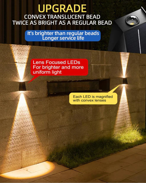Solar Outdoor Wall Lights Up and Down- 2 LED