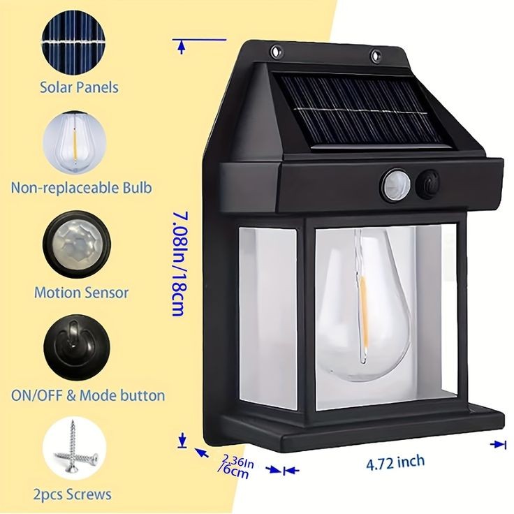 Solar Wall Lights , Outdoor Motion Sensor , Auto Chargeable Exterior LED (BUY 1 GET 1 FREE)