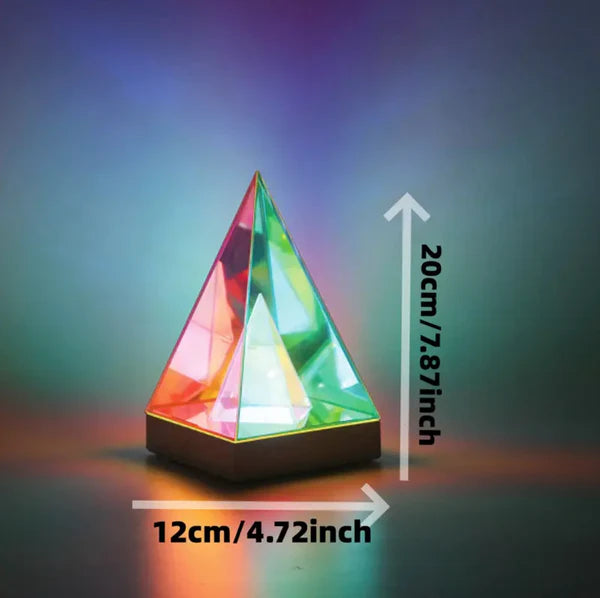 3D Pyramid Acrylic Touch Lamp – Color-Changing Decorative Lamp
