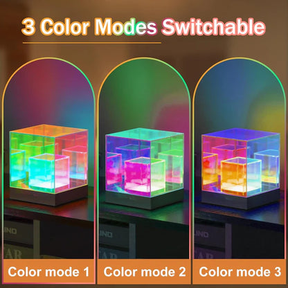 3D Art Cube Touch Lamp – Color Changing & Dimmable
