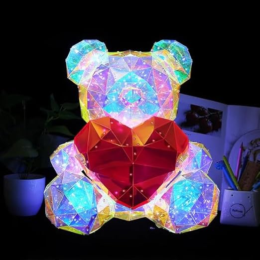 LED Teddy Bear Holding a Red Heart