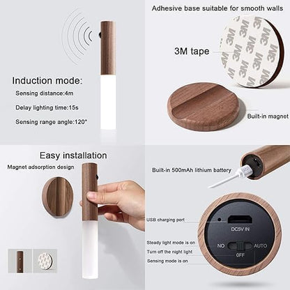 Motion Sensor Night Light Magnet Body Rechargeable LED (Buy 1 get 1 free)