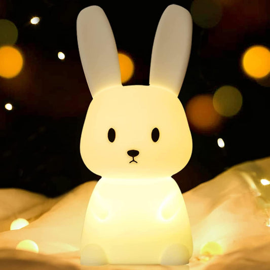 Silicone Cute Bunny Nursery Led Night Light Lamp For Baby Kids