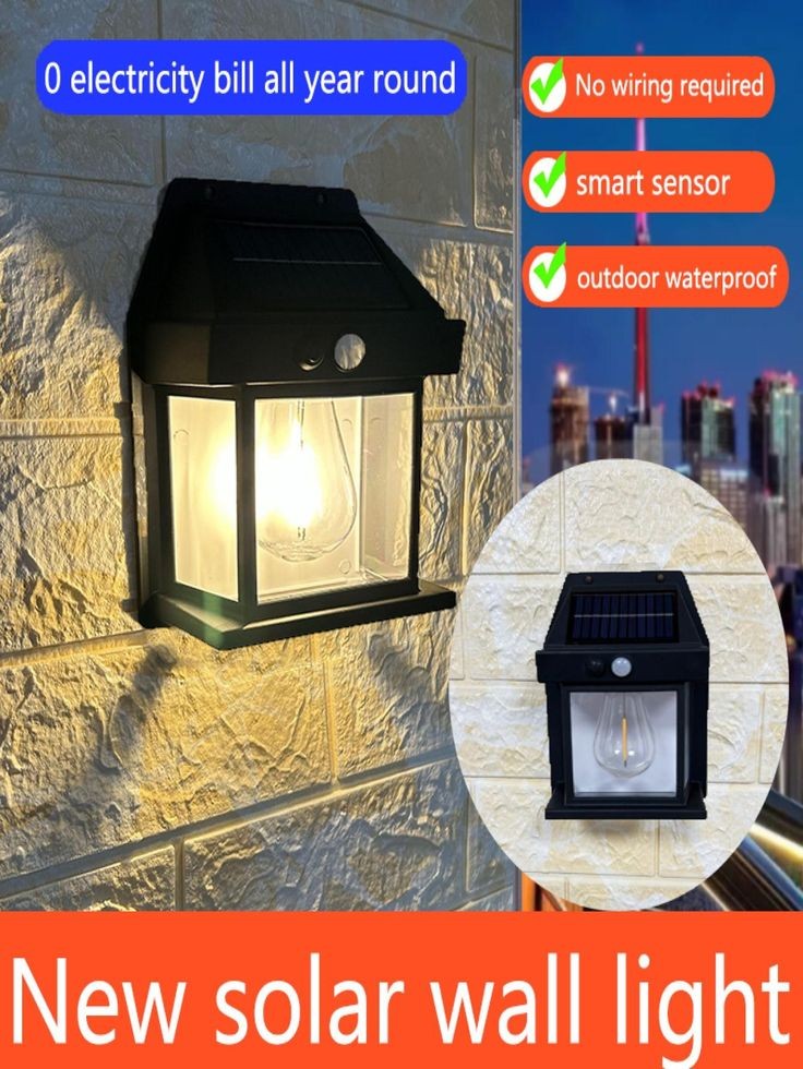Solar Wall Lights , Outdoor Motion Sensor , Auto Chargeable Exterior LED (BUY 1 GET 1 FREE)