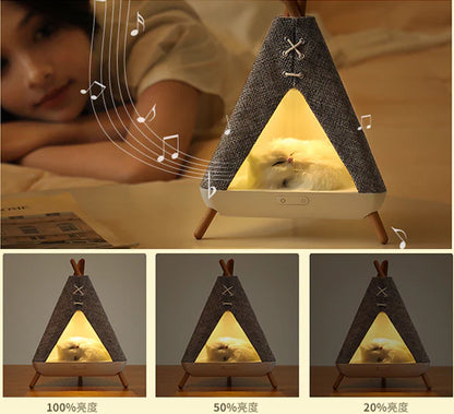 Tent Shape Lamp with Bluetooth Speaker
