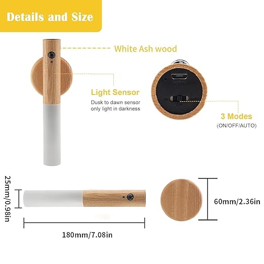 Motion Sensor Night Light Magnet Body Rechargeable LED (Buy 1 get 1 free)