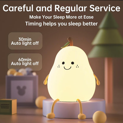 Silicone Pear Night Light for Kids