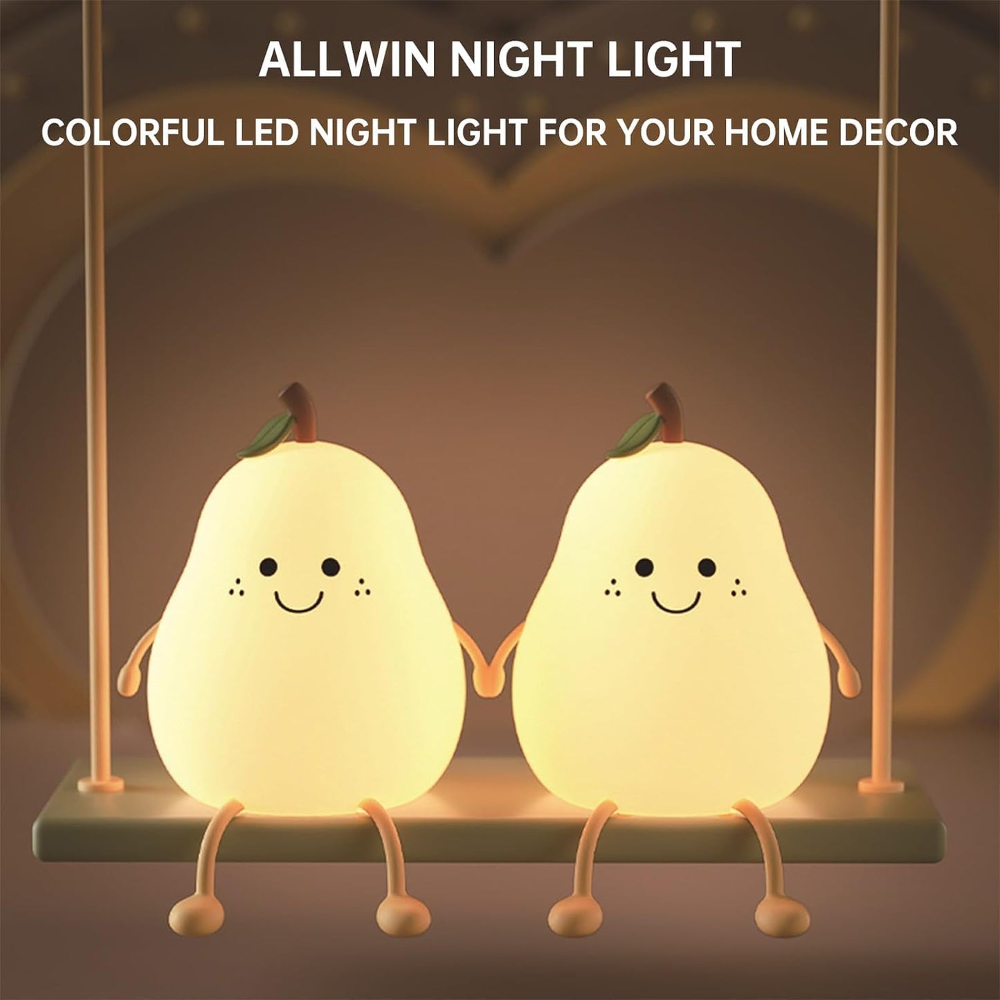 Silicone Pear Night Light for Kids