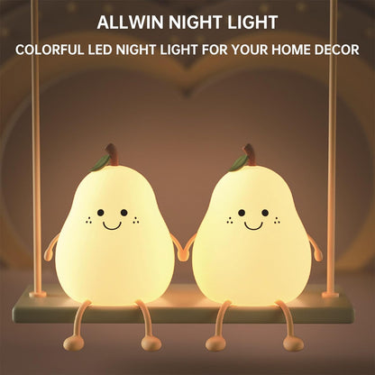 Silicone Pear Night Light for Kids