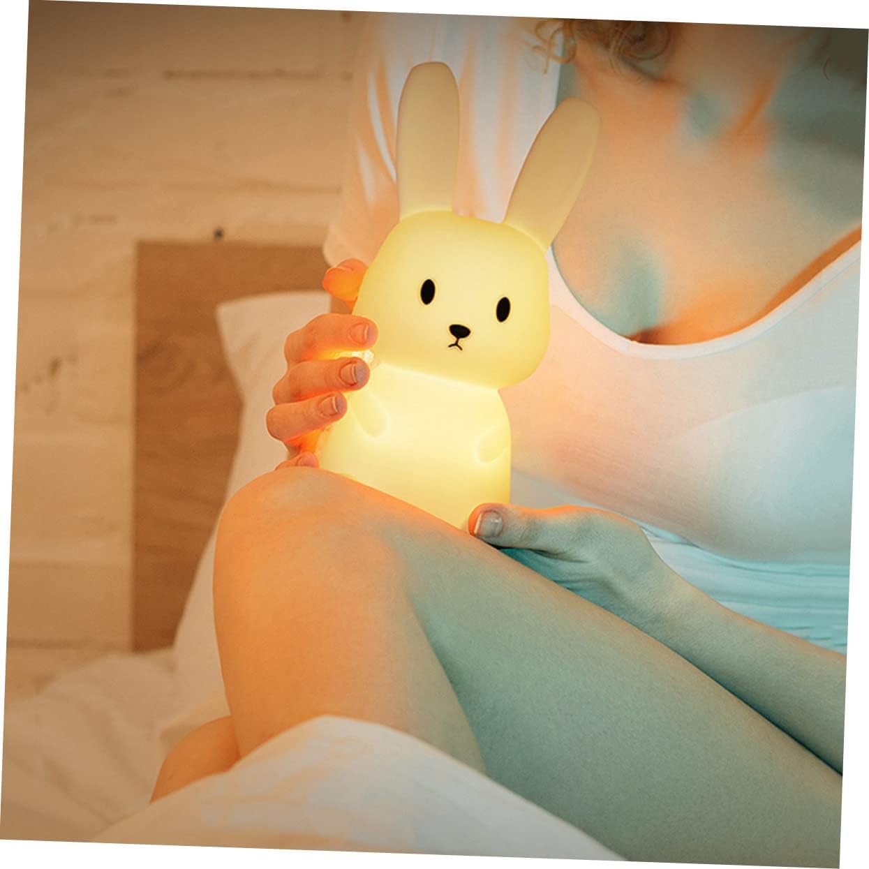 Silicone Cute Bunny Nursery Led Night Light Lamp For Baby Kids