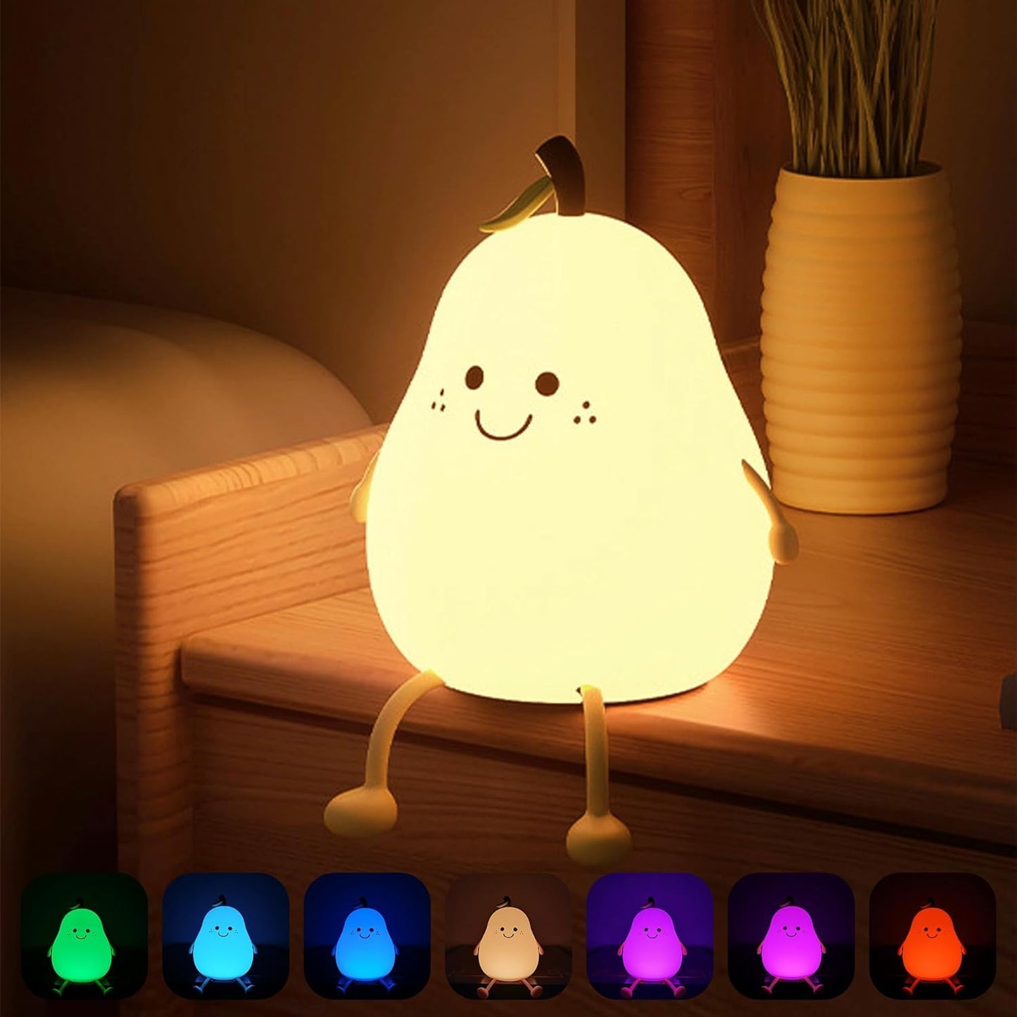 Silicone Pear Night Light for Kids