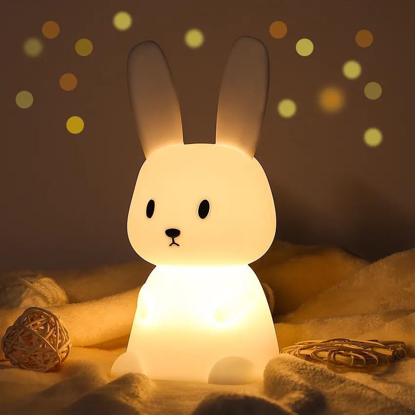 Silicone Cute Bunny Nursery Led Night Light Lamp For Baby Kids