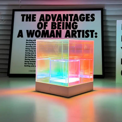 3D Art Cube Touch Lamp – Color Changing & Dimmable