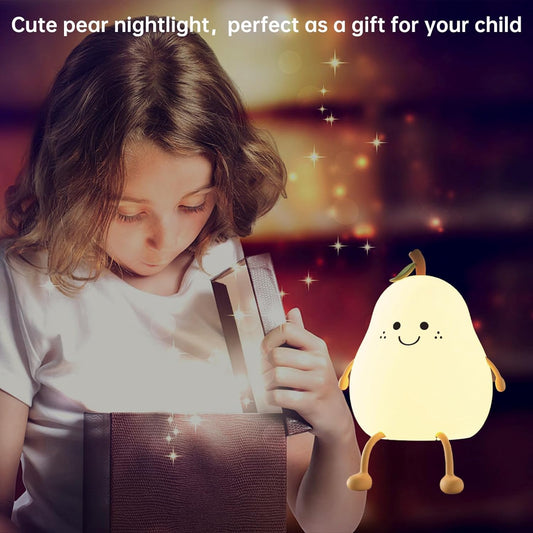 Silicone Pear Night Light for Kids