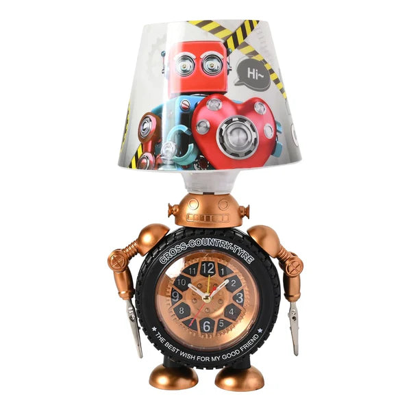 Analogue Desk Tyre Clock Table with Lamp