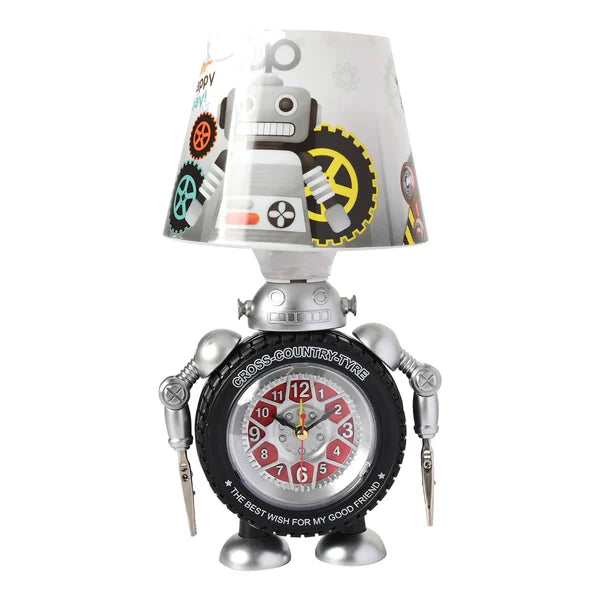 Analogue Desk Tyre Clock Table with Lamp