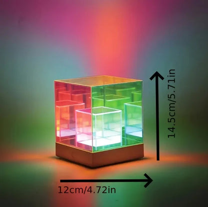 3D Art Cube Touch Lamp – Color Changing & Dimmable