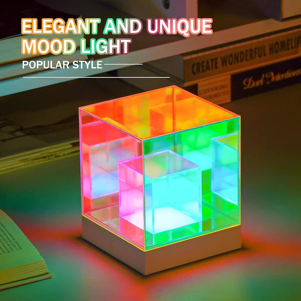 3D Art Cube Touch Lamp – Color Changing & Dimmable