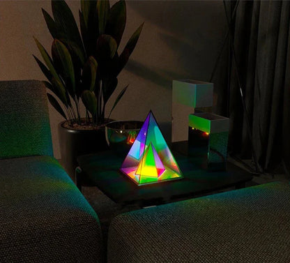 3D Pyramid Acrylic Touch Lamp – Color-Changing Decorative Lamp