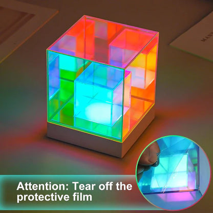 3D Art Cube Touch Lamp – Color Changing & Dimmable