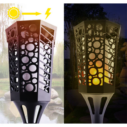 Solar Hexagon Torch Light Flame (Warm White)