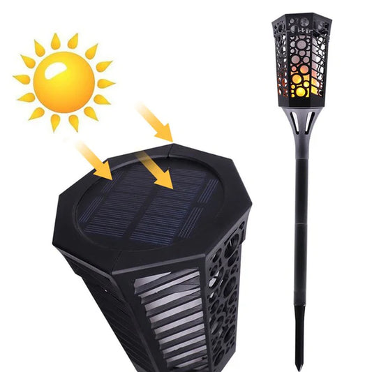 Solar Hexagon Torch Light Flame (Warm White)