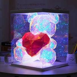 LED Teddy Bear Holding a Red Heart