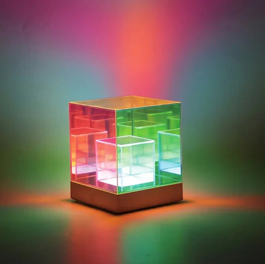 3D Art Cube Touch Lamp – Color Changing & Dimmable